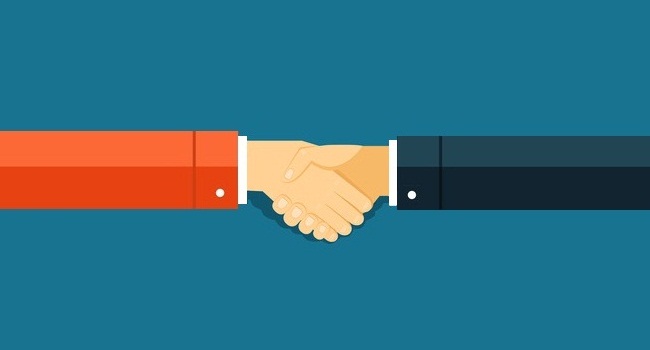 Handshake vector illustration for reports and presentations